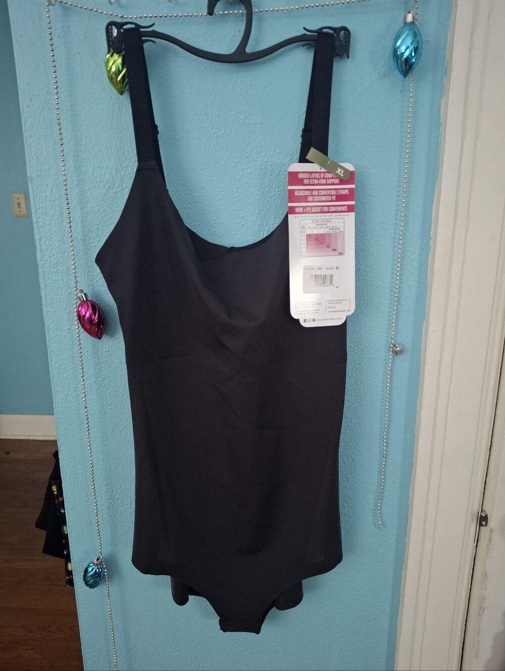 Maidenform Women's XL Sculpting Shapewear Extra Firm Body Suit Black NWT SPORTY